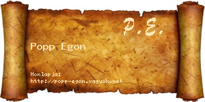 Popp Egon névjegykártya